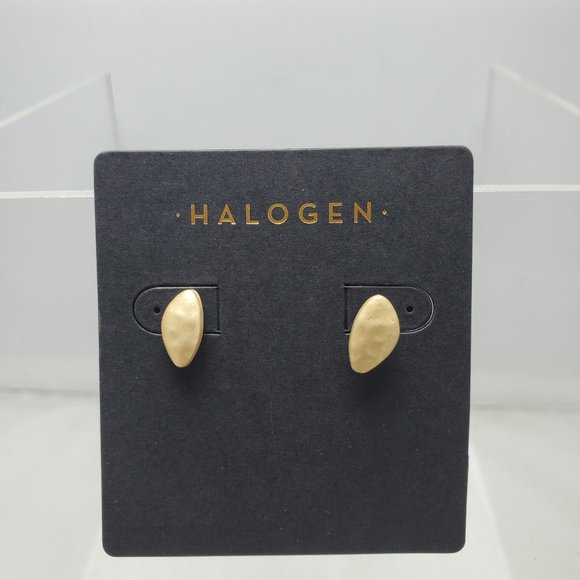 Halogen Matt gold stud  pierced earring - Picture 1 of 4